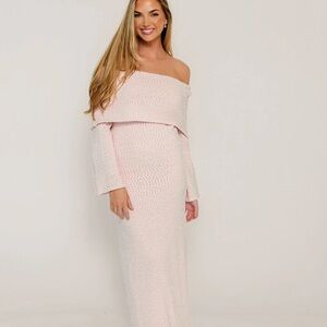 Nora Knit Maxi Dress in Dusty Pink - Bump Friendly